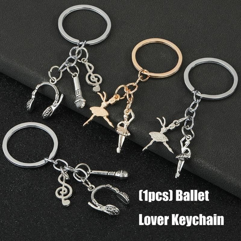 Двойная Тема Танцевальная Наушники Брелок Художественный Сплав Аксессуар Компактный Дизайн Балетная Сумка Шарм Брелок Для Энтузиастов