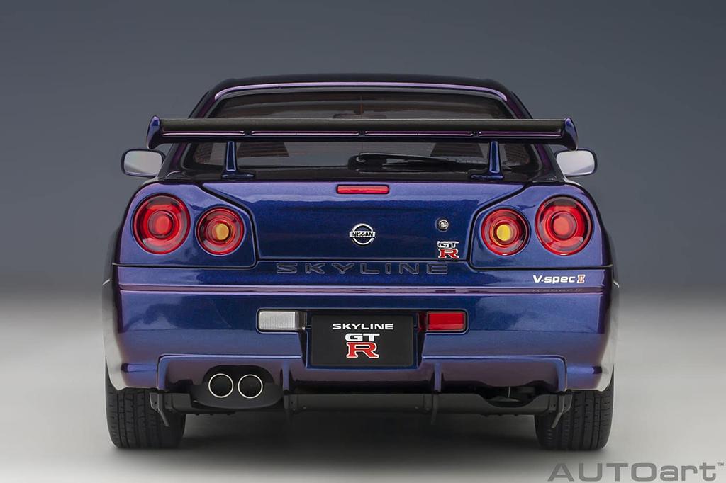 AUTOart Nissan Skyline V Spec II BBS LM Wheel Version Midnight Purple III Finished Product 1/18 GT-R (R34)