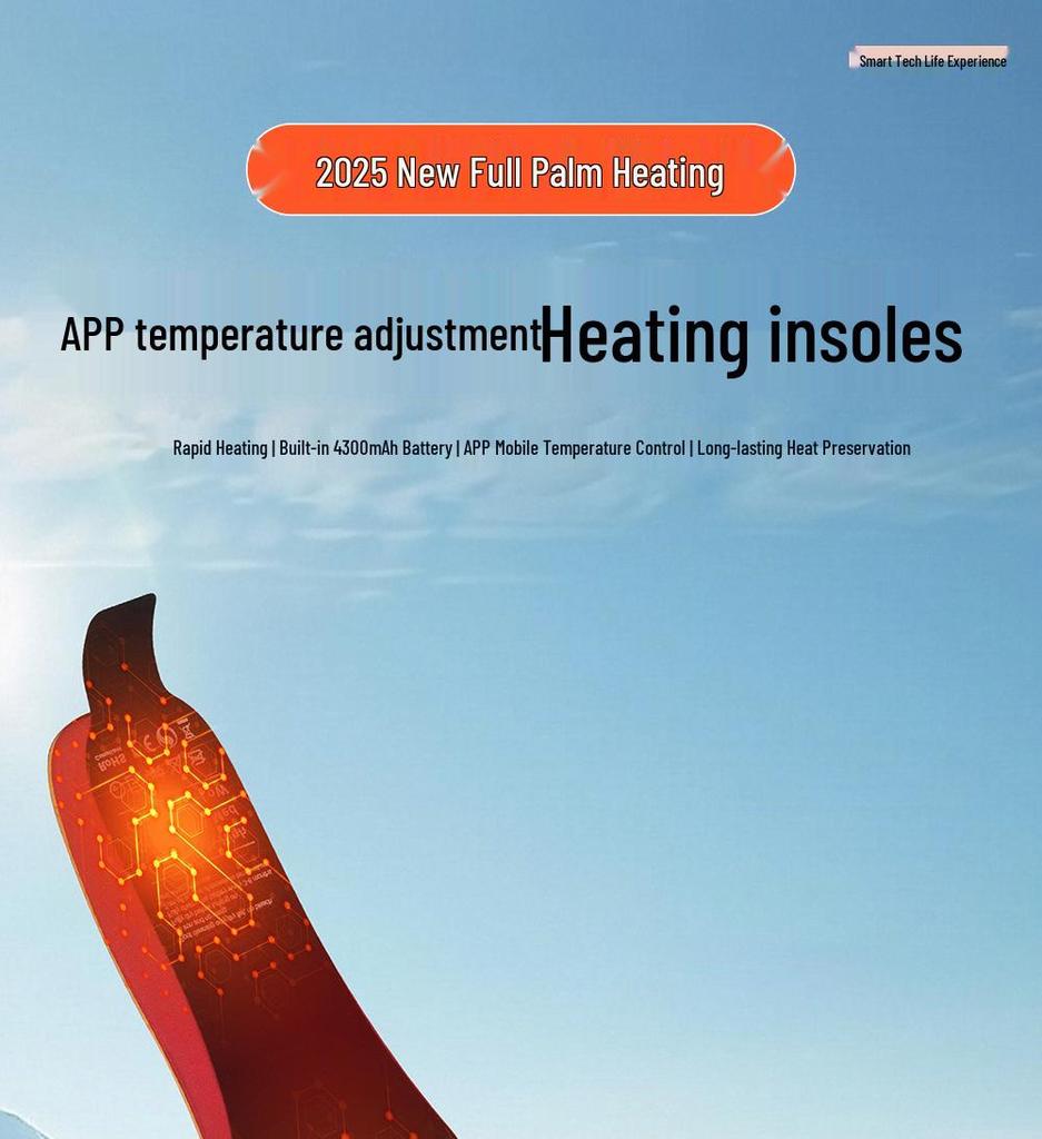 Умные унисекс греющие стельки с управлением через приложение и USB-зарядкой
