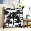 Black Palm Trees On White Background Pillow Case Printed Home Soft Throw Pillow Pattern Tropical Climate White