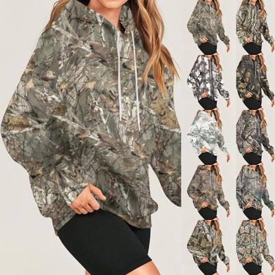 Женская мода повседневная универсальная повседневная толстовка с рисунком повседневная с длинным рукавом уличная камуфляжная толстовка с длинным рукавом с принтом