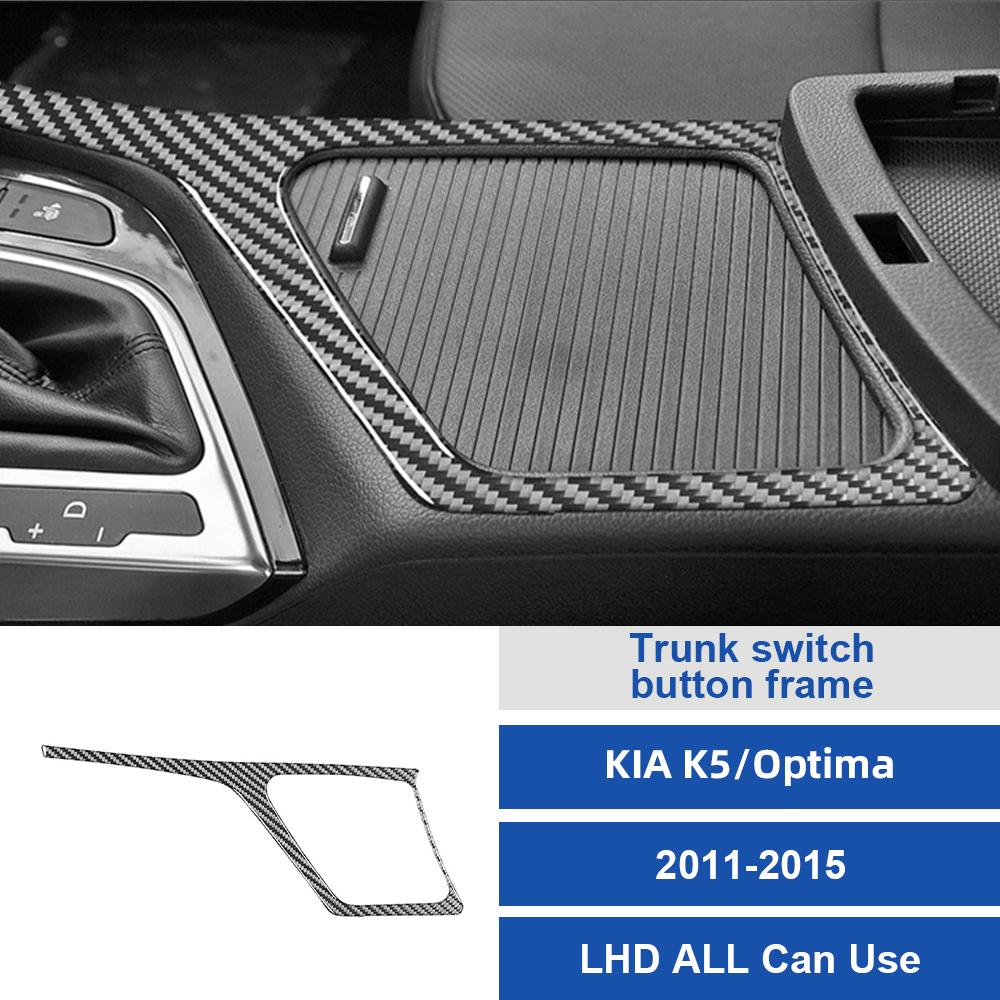 For Kia K5 Optima 2011-2015 Automatic Center Console Cup Holder Panel Black Carbon Fiber Interior Accessories Decor Not US