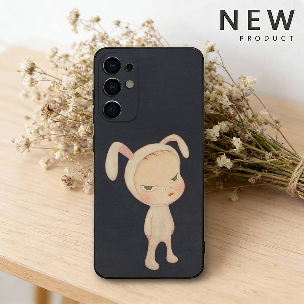 Y-Yoshimoto Nara Girl ART Чехол для телефона для Samsung S26,25,24,23,22,21,20,30,Ultra,Plus,Fe,Lite Черный корпус