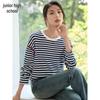 Women's Striped Color Block Embroidered Long Sleeve T-shirt