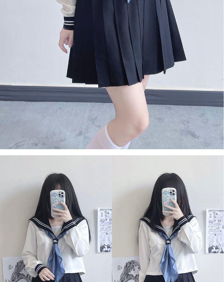 Оригинальная мультяшная форма кампуса JK: Белый матросский костюм в стиле второкурсницы для женщин