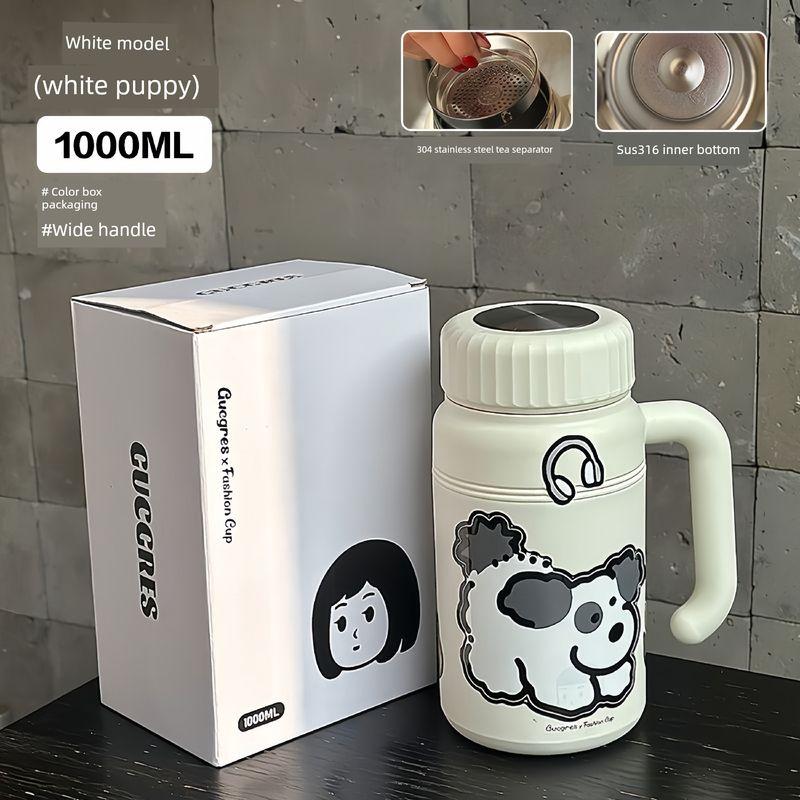 Japanese 1000ml Large-Capacity Thermos Cup 316 Stainless Steel Student Water Bottle High-Value Portable Cup with Handle