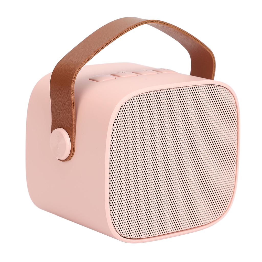 Мини Караоке Машина Мини Караоке Портативная Bluetooth Колонка с 2 Беспроводными Микрофонами для Детей Взрослых Розовая