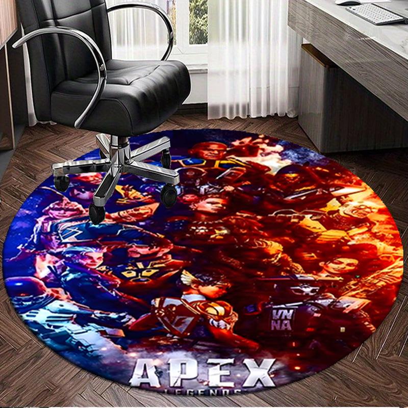 1PC Red Black Apex Round Rug for Livingroom,Bedroom, Palyroom, Chair Rug, Area rug, Circle Carpet, Large Size Fan Christmas gift