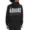 adidas Полосатый логотип с капюшоном тканая куртка женская куртка черная HC9160