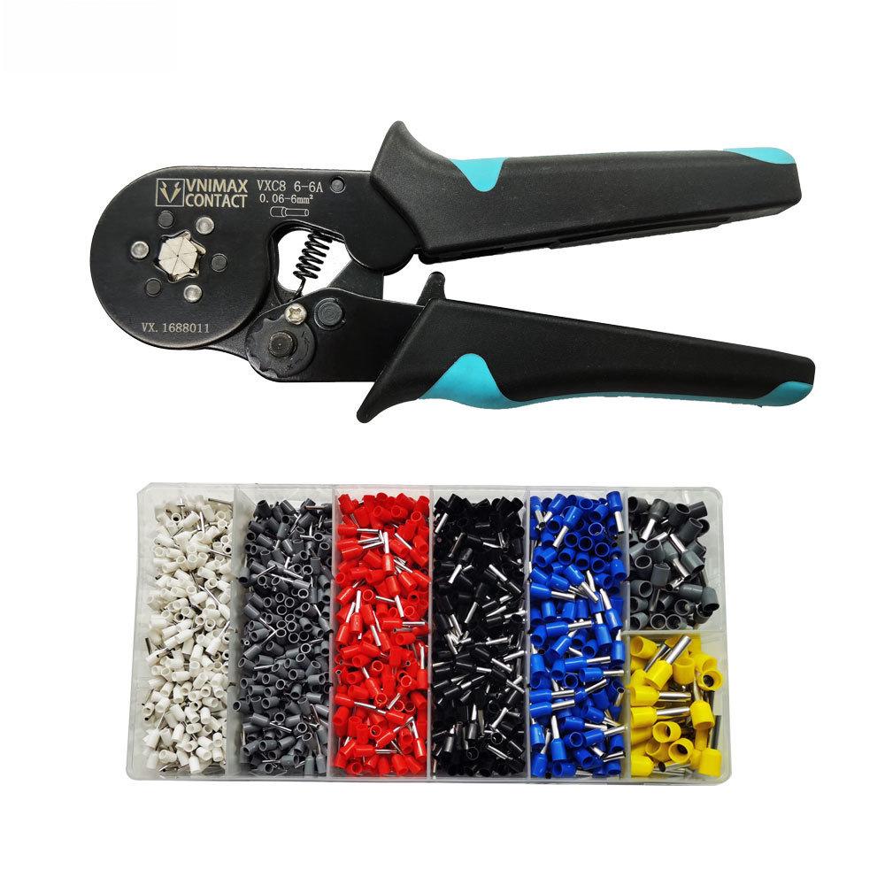 Hexagonal Mini Tube Crimping Pliers Set HSC8 6-6 - Multi-Function European Ratchet