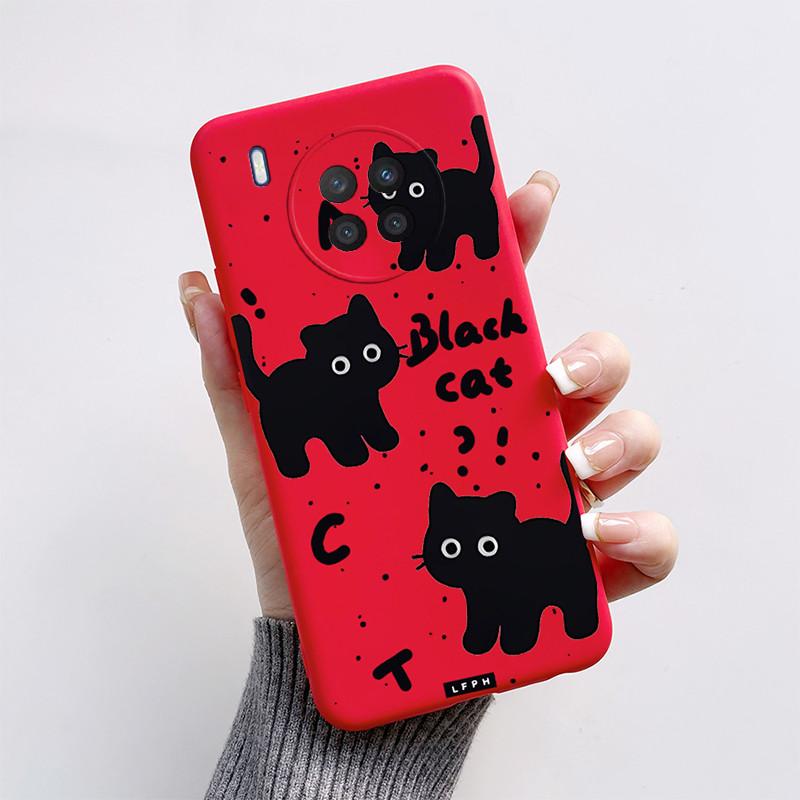 Силиконовый чехол для Huawei Nova 8i Honor 50 Lite, чехол, милый мультяшный черный кот, мак, собака, мягкая задняя крышка из ТПУ для Honor 50Lite, Capa