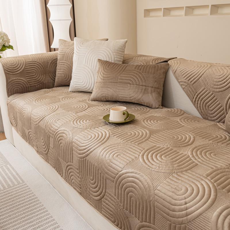 Нескользящий чехол для дивана, утепленная бархатная подушка для дивана, полотенце для гостиной, защита для мебели, однотонные чехлы, чехлы для диванов