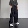 Мужская уличная одежда Мешковатые джинсы Корейская мода Свободные прямые широкие брюки Мужская брендовая одежда Брюки