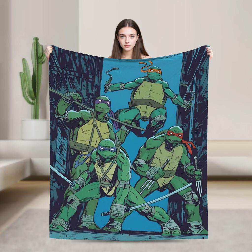 TMNT Game  Blanket Quality Warm  Bedding Throws Winter Airplane Travel Couch Chair Funny Bedspread