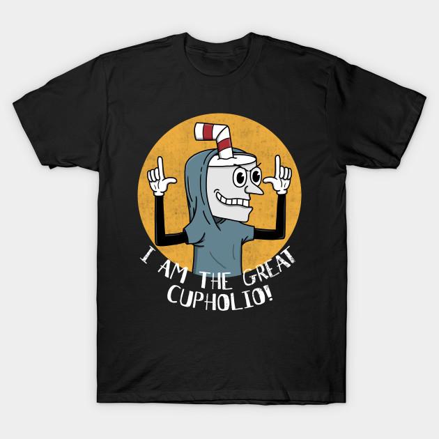 Asian Size Men Black Print T-shirt The Great Cupholio No-Cut Heat Transfer Print Cotton Tshirt