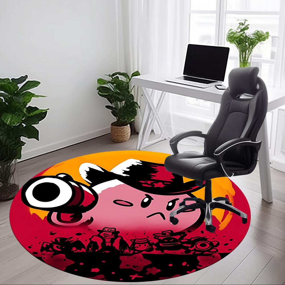 1pc Kirby Cowboys Office Round Area Rug, Under Office Chairs Bedroom Living Room Home Decor, Room Decoa1016226