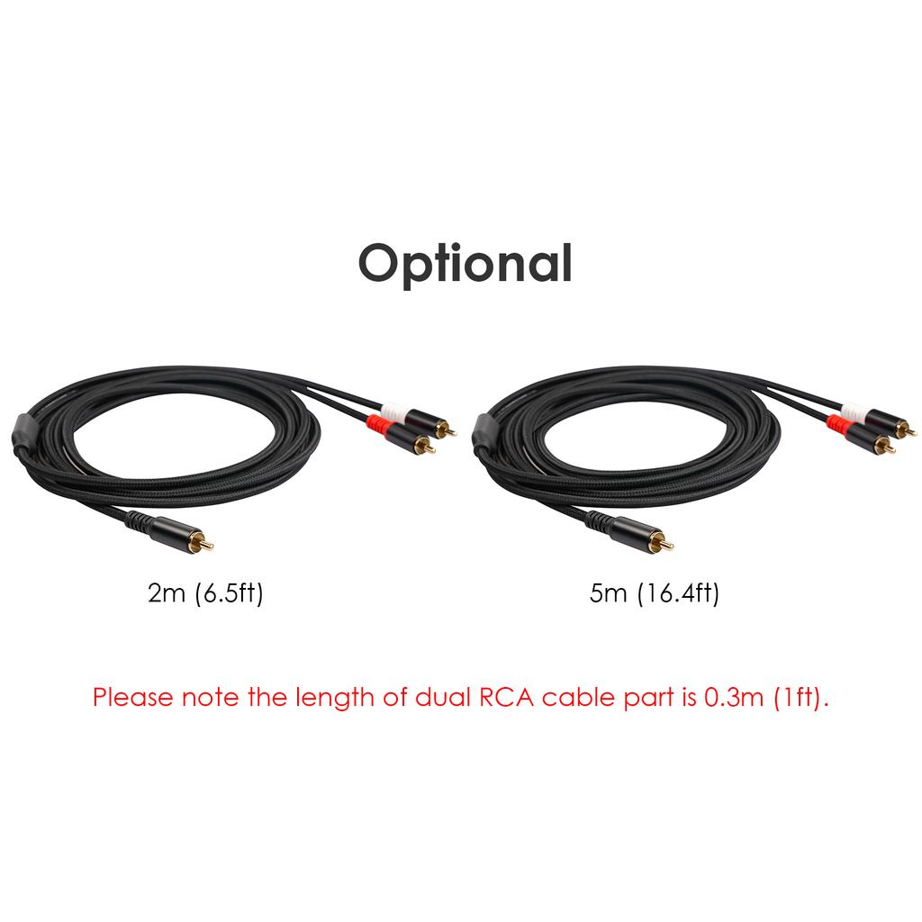 Кабель RCA Y 1 штекер RCA на 2 штекера RCA Стерео аудиокабель с двойным экранированием и позолоченным усилителем длиной 16,4 фута