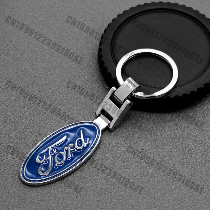 DEFY5 For Ford Focus MK3 Ranger Fiesta S-Max Mondeo MK4 Kuga Badge Emblem 3D Metal Key Rings Car Key Chains Pendant Holder Accessories
