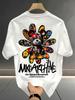 Colorful Sunflower Bear Graffiti Graphic Tee With Bold Lettering 100 Cotton Unisexs Tshirt Summer Vibrant Casual Stateunisext Top