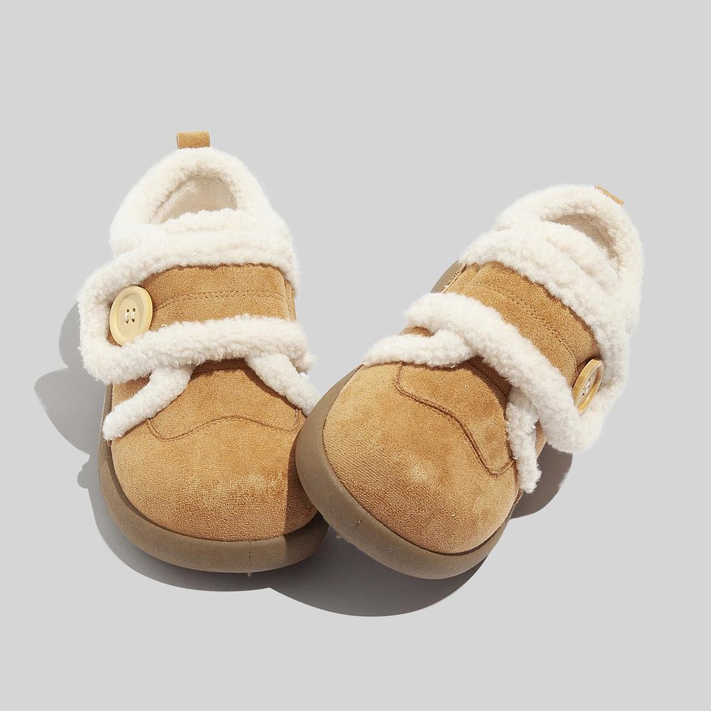 Velcro-strap Stylish Fleece-lined Women's Shoes Warm Winter Cotton Shoes