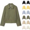 Women's Solid Color Fashionable Sleeve Long Sleeved Zipper Casual Top Jacket Jacket