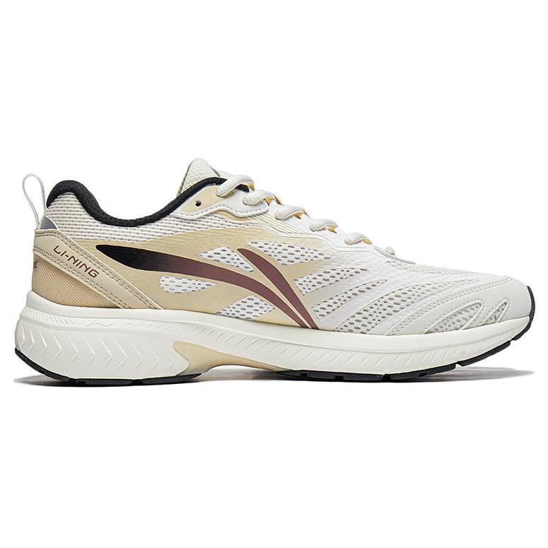 Li Ning Нескользящие износостойкие низкие беговые кроссовки мужские Бело-желтые ARXT011-2