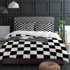 Black And White Checkered Simple Plaid Duvet Cover With Pillow Case Custom 3pcs Bedding Set Quilt Cover Double Bed Home Textile