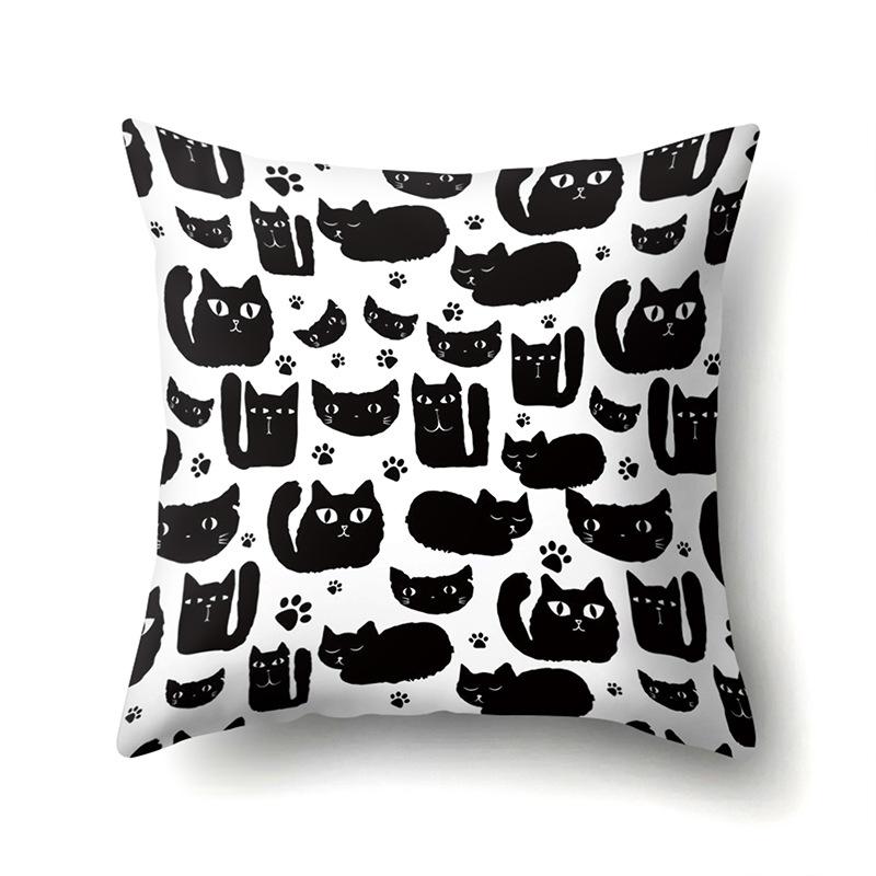 Полиэстеровая наволочка с мультяшным принтом животного, бархатная наволочка из персиковой кожи, наволочка на поясничную подушку, чехол для поясничной подушки для автомобиля