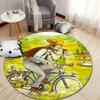 "Whimsical Cycling Scene Round Carpet for Kids' Rooms" round carpet for home sofa bedroom, gift