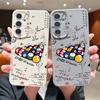 Цветной бильярдный принт матовый тонкий чехол из ТПУ для Samsung S25 Ultra S24 FE S23 A16 A15 A56 A55 A36 A35 кожаная текстура мягкий противоударный чехол для телефона