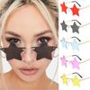 Trendy Unisex Sunglasses Multicolor Star Shape Popular Pentagram Frame Sunshade Decor Glasses HD Sunglasses New Trendy Trend Personality Rimless
