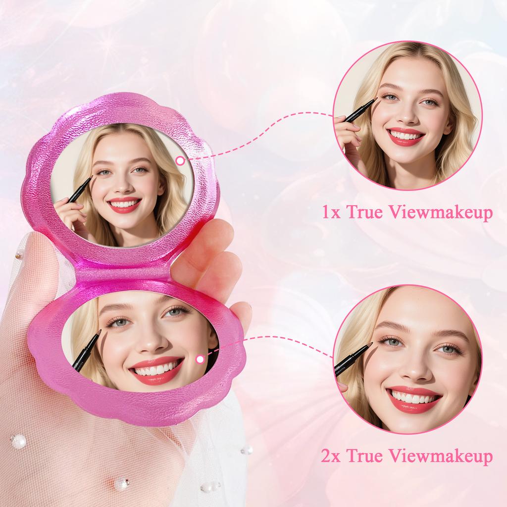 Rainbow Color Mini Mirrors Mermaid Shell- shape travel Portable Double Sided Makeup Mirror For Girls Women Beauty tools