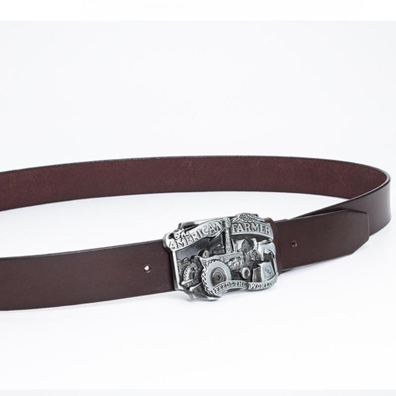 American Farm Personalized Belt Buckle Agricultural Tractor Leather Buckle Primary Color Glazed Plate Buckle
