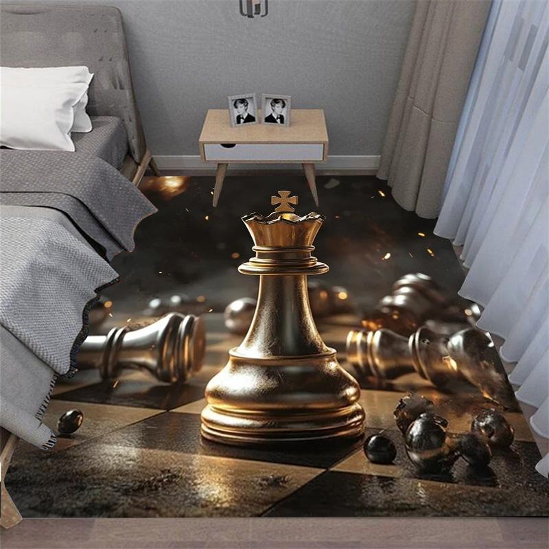 Интеллектуальная игра Шахматы Печатный Ковер Король Королева Ладья Слон Конь Пешка Гостиная Диван Сетка Напольный Коврик ковры