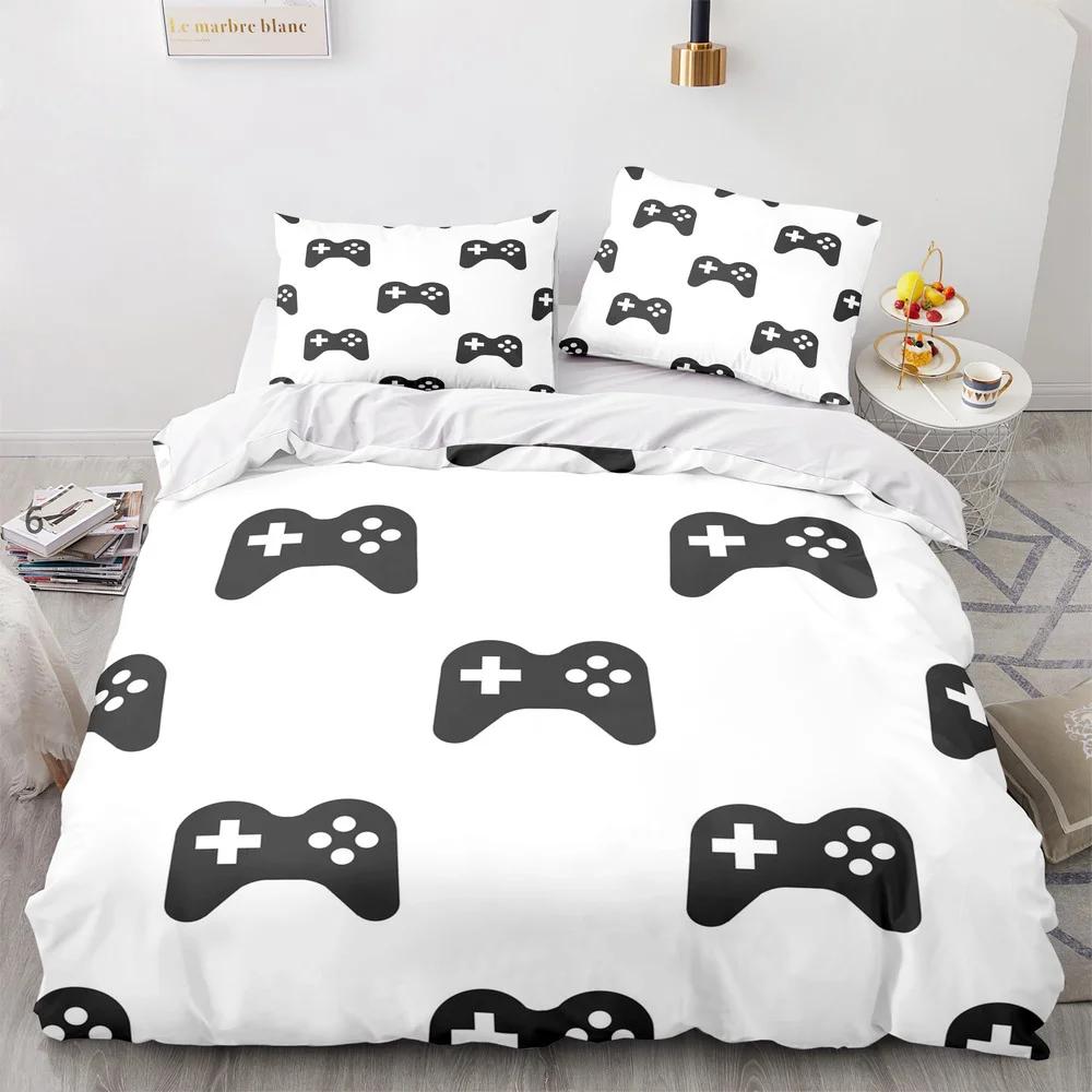 Игровой Принт Комплект Пододеяльника Геймпад Контроллер Видеоигры Постельное Белье для Детей Подростков Мальчиков Спальни Пододеяльник с Наволочкой