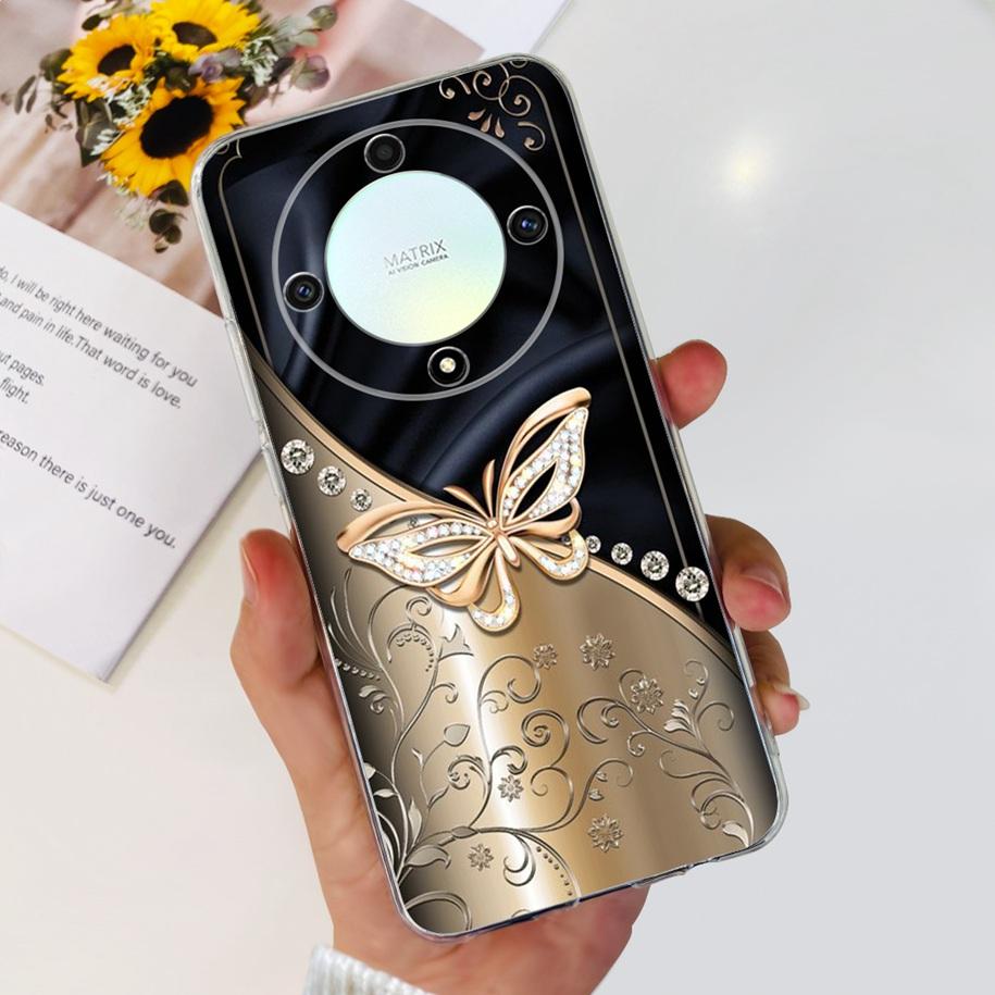 Чехол для Honor X9b 5G 2023 Модный Цветочный Прозрачный Силиконовый Мягкий Задний Чехол Для Honor X9a RMO-NX1 Funda HonorX9 X 9 X 9B X 9A Coque