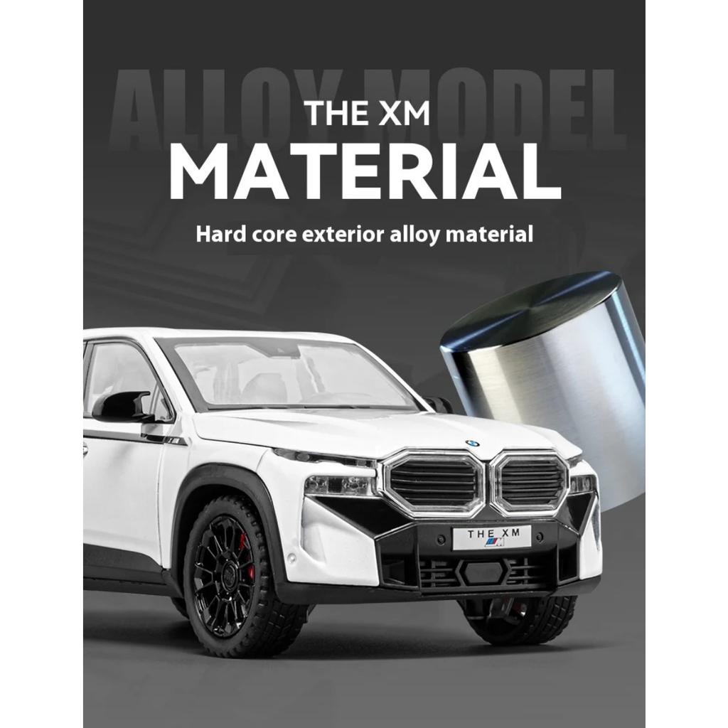 Масштаб 1/24 Симуляция BMW XM Сплав Модель автомобиля Металл Литье под давлением Украшение Звук Свет Детская игрушечная модель автомобиля Подарок на день рождения для мальчика