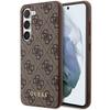 Чехол для Samsung Galaxy S23 Guess Металлический Золотой Логотип Коричневый