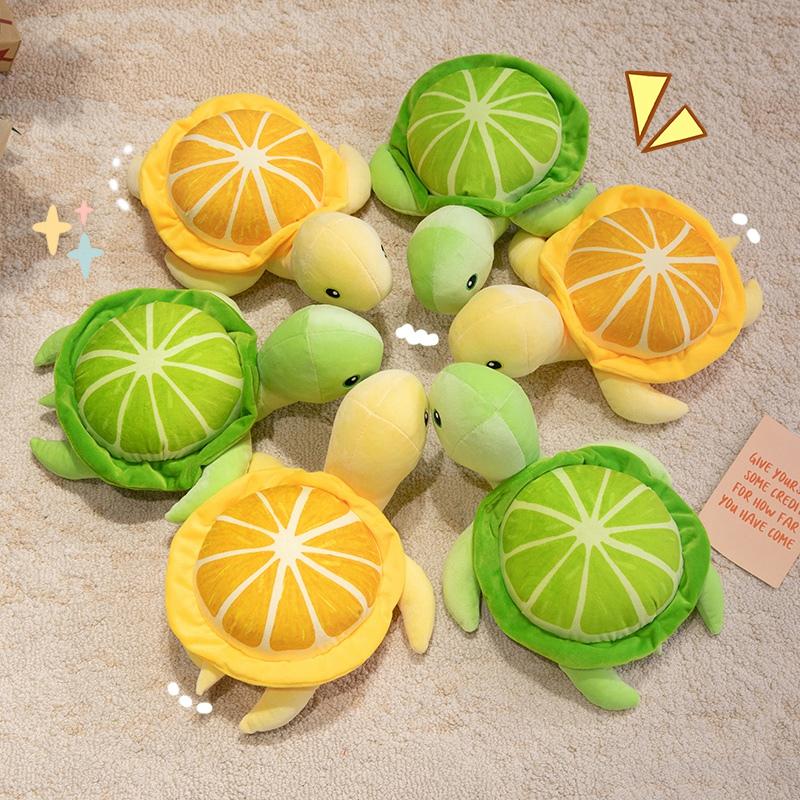 25/35 см Кавайная Мультяшная Фруктовая Черепаха Плюшевая Кукла Цветная Лимонная Черепаха Мягкие Игрушки Детские Праздничные Подарки Высококачественные Куклы