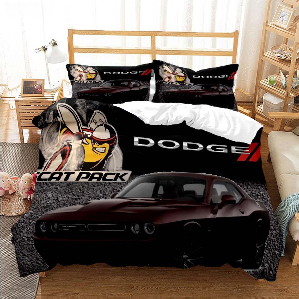 Мода D-Dodge-Ram-Автомобиль Всесезонный пододеяльник Одеяло Постельные комплекты Мягкий пододеяльник и наволочки Односпальный_Двуспальный_Королевский_Кинг
