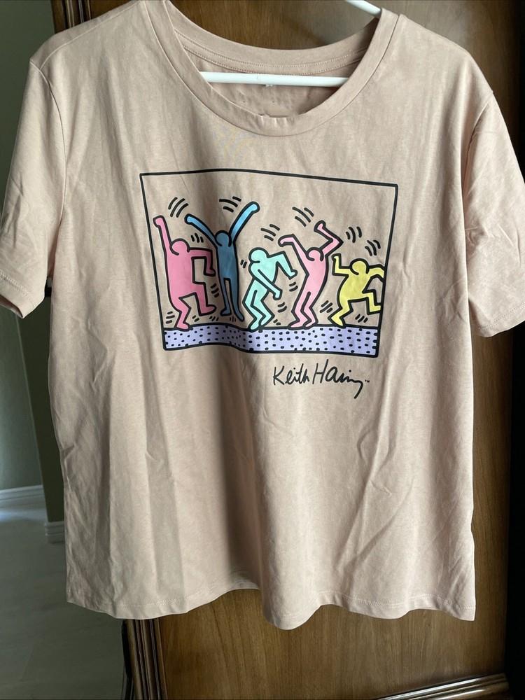Винтажная футболка Keith Haring песочного цвета, унисекс, для концерта, размеры от S до 5XL, CR494, унисекс футболка