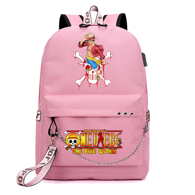USB студенческая школьная сумка дорожный рюкзак с принтом One Piece повседневная модная сумка