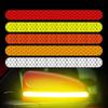 4pcs 16cm Car's Strong Reflective Warning Stickers Safety Belt Rear Bright Reflection Scratch Cover Decorative Strip Mirror Film