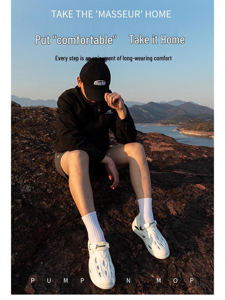 Мужские клоги на толстой подошве, нескользящие, для вождения, рыбалки и ношения на открытом воздухе на пляже