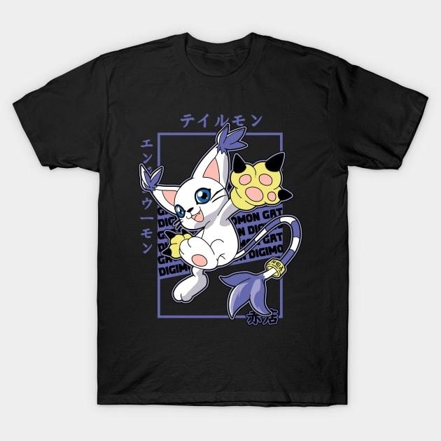 2026 Fashion Digimon Gabumon Evolution Pure Cotton Tshirt for Summer Mens and Womens Casual Short Sleeved Oversized Tshirt