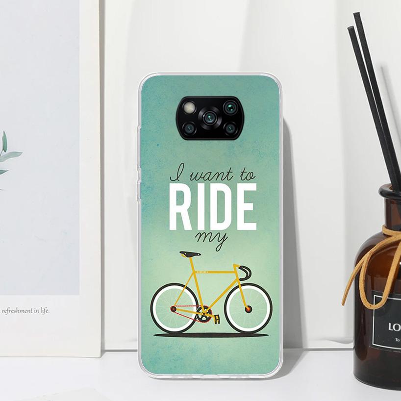Bicycle Bike Sport Phone Case For Xiaomi Poco X7 X6 X5 M7 M8 Pro F7 Ultra Redmi 15C 15 13C 13 12C 12 10 10C 10A Art Fundas Poco