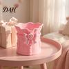 Vanity Desk Organizer Pink Bow Makeup Brush Holder, 3D Printed Organizer, Cosmetic Brushes Container & Pen Storage Cup for Decoration Table Box