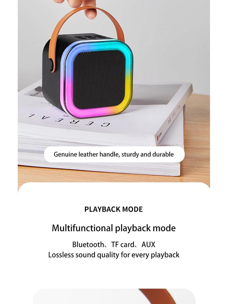 K12 Bluetooth 5.3 Portable Karaoke Speaker & Wireless Microphone for KTV and Family Singing Sessions