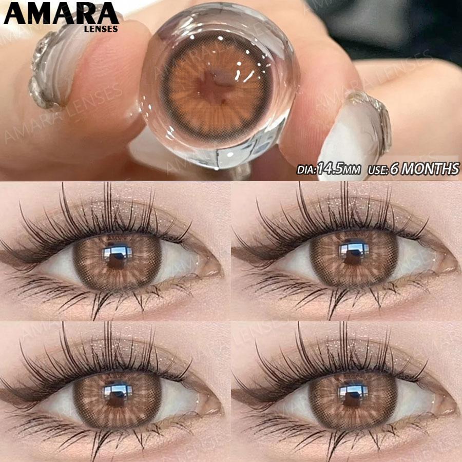 AMARA Colored Contacts Lenses Brown Lenses Purple Lens Natural Look Cosmetics Colored Pupils Eyes Color Lens Soft High Quality