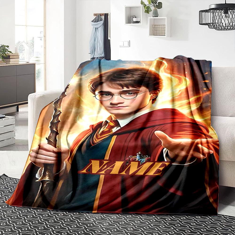 Custom Name "Harry Potter's Magical Adventure" blanket for Couch & Bed, Plush Cozy Fuzzy Blanket Super Soft & Warm Blankets for Fall and Winter. 09081